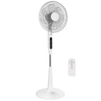 Three Mode Pedestal Fan, with Insect Repellant Box and LED Panel - White