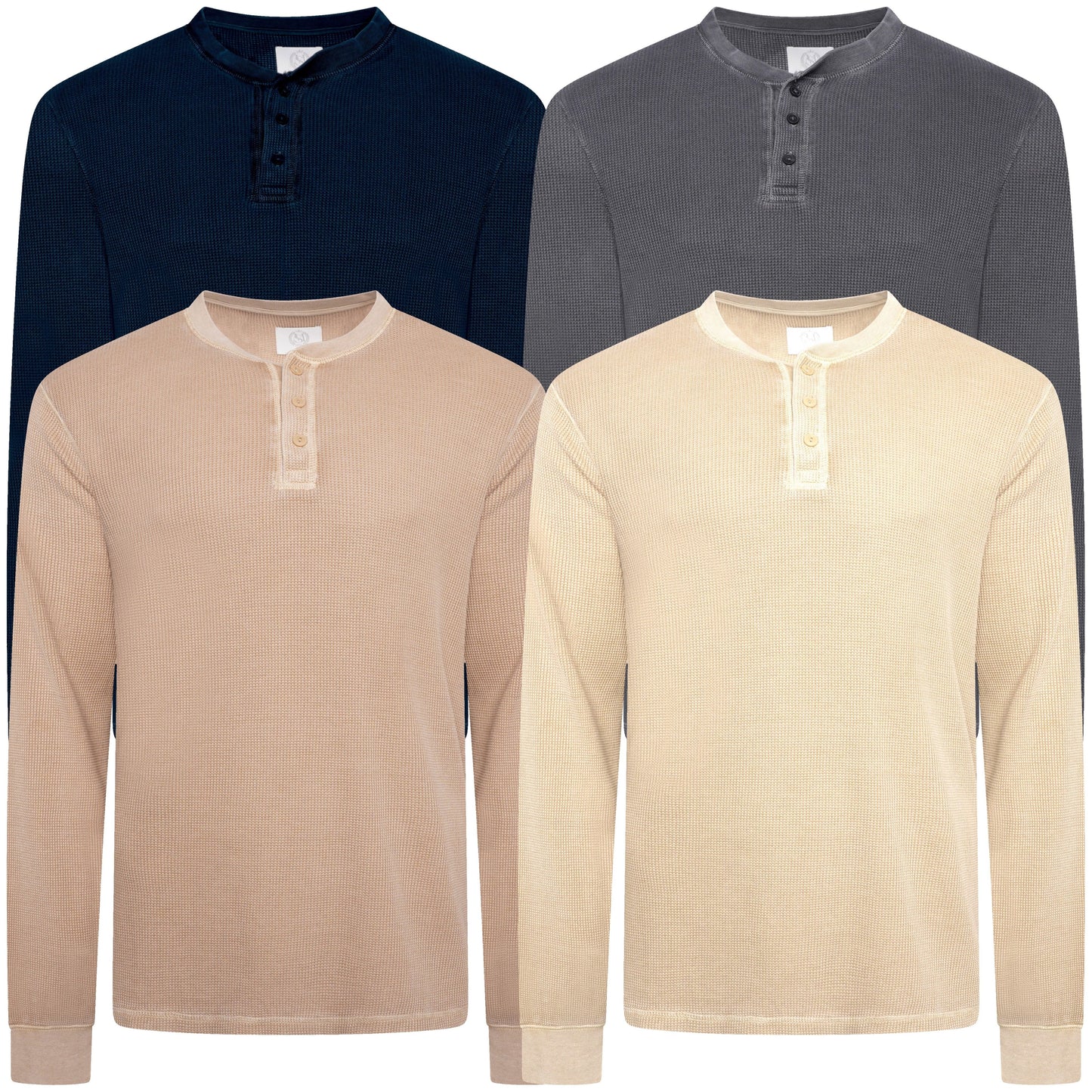 M&S Henley Waffle Long Sleeve Top