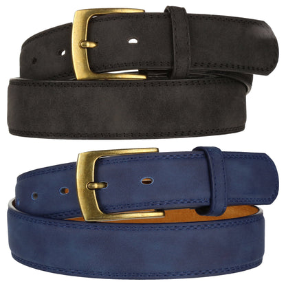Forest 1.25" Wide Bonded Nubuck Leather Belt