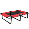 PawHut Portable Raised Dog Bed, Elevated Pet Cot with Breathable Mesh for Indoor Outdoor, for Small Medium Dogs, Red