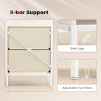 HOMCOM Chest of Drawers, Dresser with 2 Fabric Drawers and Aluminium Handles - White