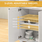 HOMCOM Sideboard, Modern Storage Cabinet with 2 Drawers, 3 Doors and Adjustable Shelves, Kitchen Cabinet, White