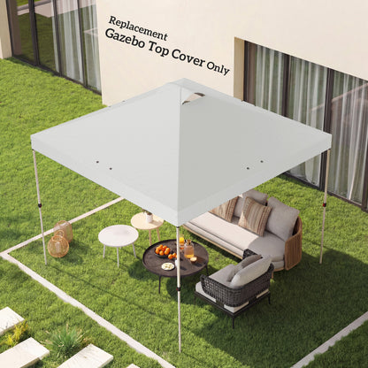 Outsunny Gazebo Roof Replacement UV50+ Waterproof Pop Up Canopy Cover with 8 Drainage Holes 3 x 3 m White