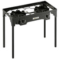 Outsunny Double Burner Camping Stove, 150,000 BTU High Pressure Camping Gas Stove with Detachable Legs, Black