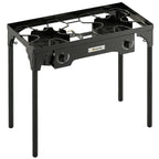 Outsunny Double Burner Camping Stove, 150,000 BTU High Pressure Camping Gas Stove with Detachable Legs, Black