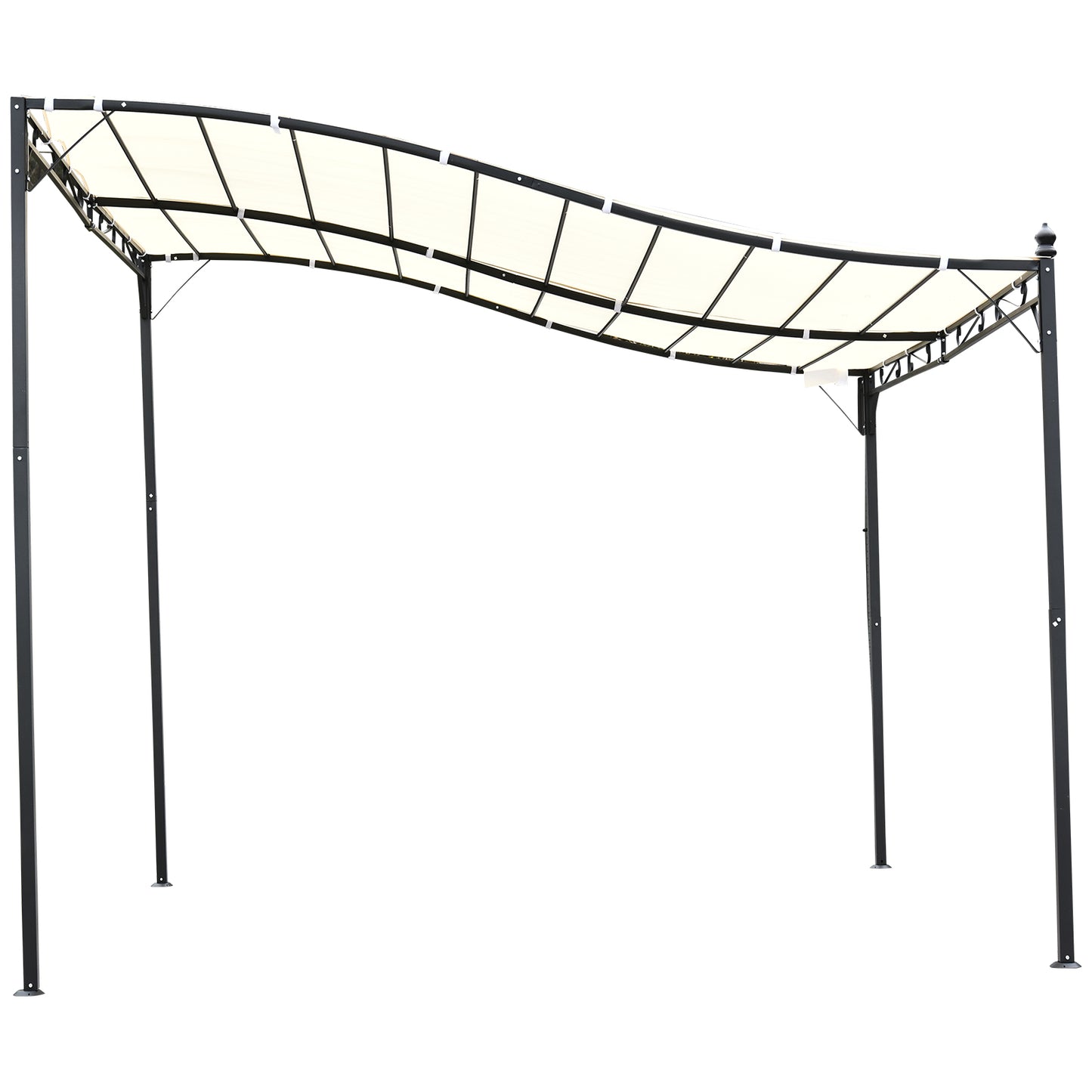Outsunny 3x3 m Wall Mounted Garden Porch with UV Protection, Cream White
