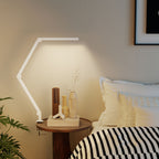 LED Desk Lamp, Dimmable Desk Light with Swing Arm and Clamp, Adjustable Eye-Caring Table Lamp with 2 Colour Modes & 5 Brightness Levels for Study, Drawing, Office, Architect, Task, White