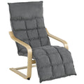 HOMCOM Modern Accent Chair, Leisure Lounge Chair Armchair with Footrest, Plush Cushion, Curved Legs and Arms, Grey