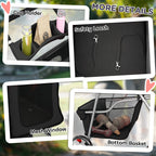 PawHut Dog Pram, Pet Stroller with Reflective Strips, Foldable Cat Stroller with 360° Swivel Wheels, Black