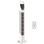 Tower Fan Oscillating 3 Speeds 3 Winds 40W w/ RC Timer Quiet - White