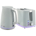 Modern Kettle and Toaster Set - Grey