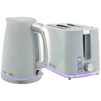 Modern Kettle and Toaster Set - Grey