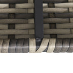 Outsunny Outdoor PE Rattan Corner Sofa, Garden Wicker Furniture Single Sofa Chair w/ Cushions, Deep Grey