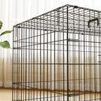 PawHut Foldable Dog Crate with 2 Doors with Tray, Soft Cushion, for Extra and Large Dogs, 106 x 71.5 x 76 cm, Black
