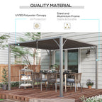 Outsunny 3 x 3(m) Outdoor Pergola with Retractable Roof, Aluminium Louvered Patio Gazebo Canopy, Grey