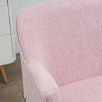 HOMCOM Accent Chair, Living Room Armchair, Vanity Chair with Gold Plating Metal Legs and Soft Padded Seat for Bedroom and Café, Set of 2, Pink