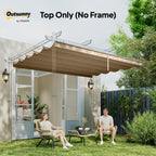 Outsunny Retractable Pergola Cover, 2.55 x 2.5 m Replacement Canopy Fabric for 3 x 3 m Frame, Roof Top Only, Tan