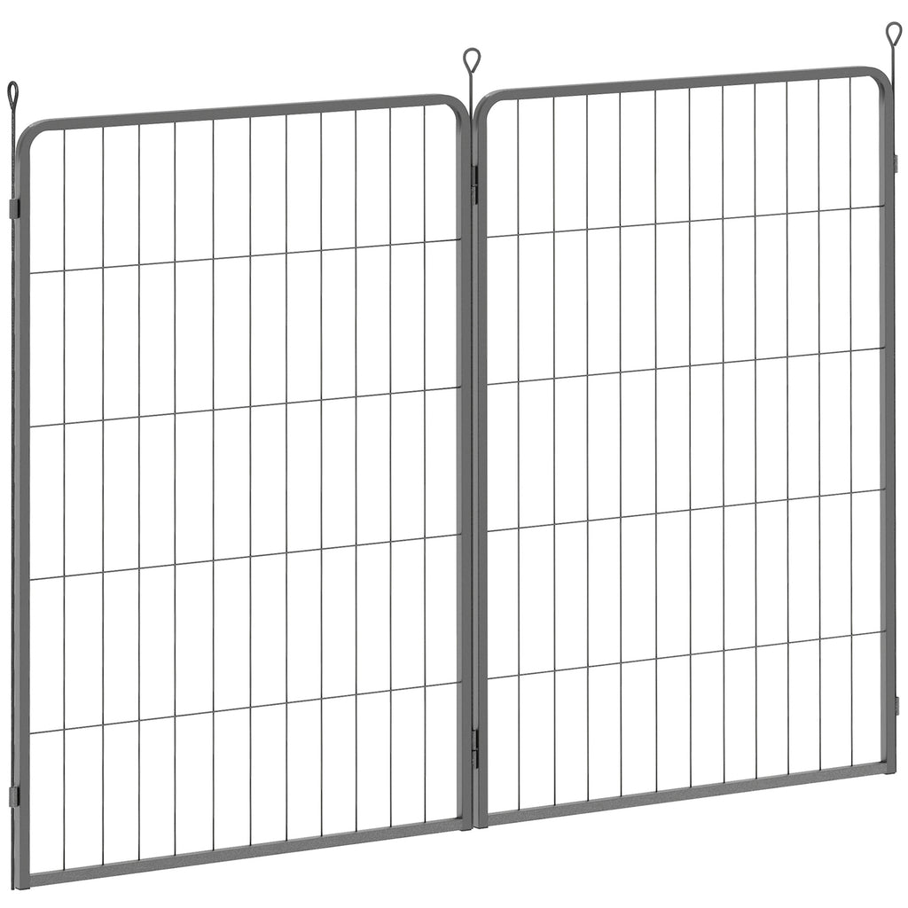 PawHut Two-Piece Dog Pen Expansion Pack for Large Dogs, 100cm Tall Animal Pen with Three Connecting Stakes