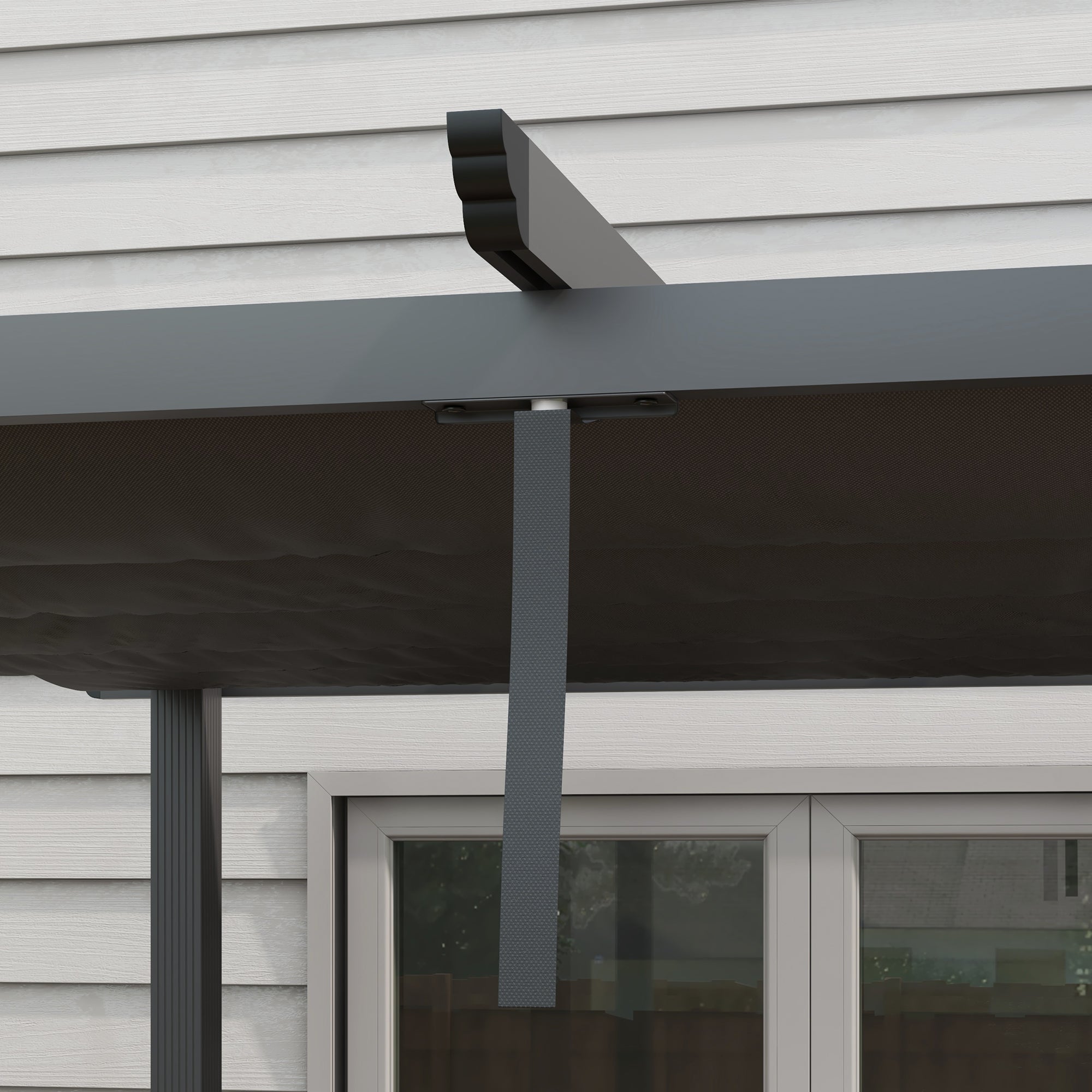 Outsunny 3 x 3m Aluminium Pergola with Retractable Roof and L4 Wind-proof - Dark Grey