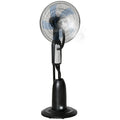 Spray Misting Fan, Floor Fan with Water Mist Spray, 70° Oscillation, Tilt Head, 3 Speeds, 2.8L Water Tank, Black