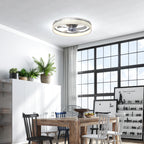 Ceiling Fans with Lights and Remote & App Control, 50cm LED Ceiling Fan Light with 3 Colour Temperatures, 6 Speed, Silver