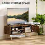 TV Stand up to 55 Inches, TV Unit with Open Shelves and Cable Holes - Brown