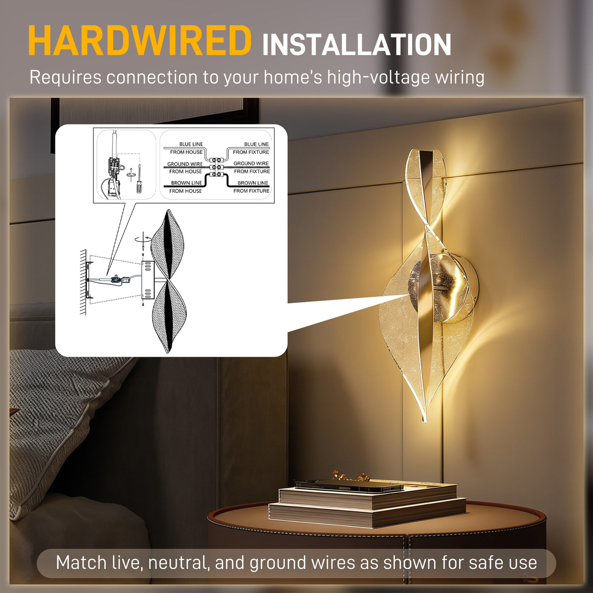 Led Wall Lamp 2 Pack, 13W Modern Indoor Spiral Wall Light, Colour Temperature Adjustable 3000K/4000K/6500K, for Bedroom, Living Room, Hallway, Stairs, Silver Tone