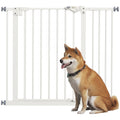 PawHut Adjustable Safety Gate w/ One Extensions, Four Adjustable Screws, White