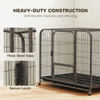 PawHut Heavy Duty Dog Crate,109 x 72 x 85 cm, Large Dog Cage for Small to Large Breeds