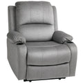 HOMCOM Microfibre Manual Reclining Armchair with 135° Recline Back and Footrest - Grey