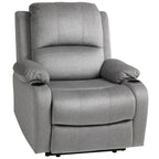 HOMCOM Microfibre Manual Reclining Armchair with 135° Recline Back and Footrest - Grey