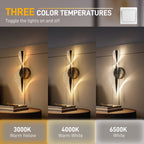 Led Wall Lamp 2 Pack, 13W Modern Indoor Spiral Wall Light, Colour Temperature Adjustable 3000K/4000K/6500K, for Bedroom, Living Room, Hallway, Stairs, Black