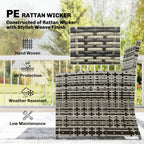 Outsunny 6 Piece Rattan Garden Furniture, Space-Saving Patio Furniture Set with Nesting Tables, Chairs, Stools, Cushions, Grey