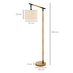 Metal Frame Floor Lamp with 350 Degree Rotating Lampshade, for Living Room and Bedroom, LED Bulb Included, Brown
