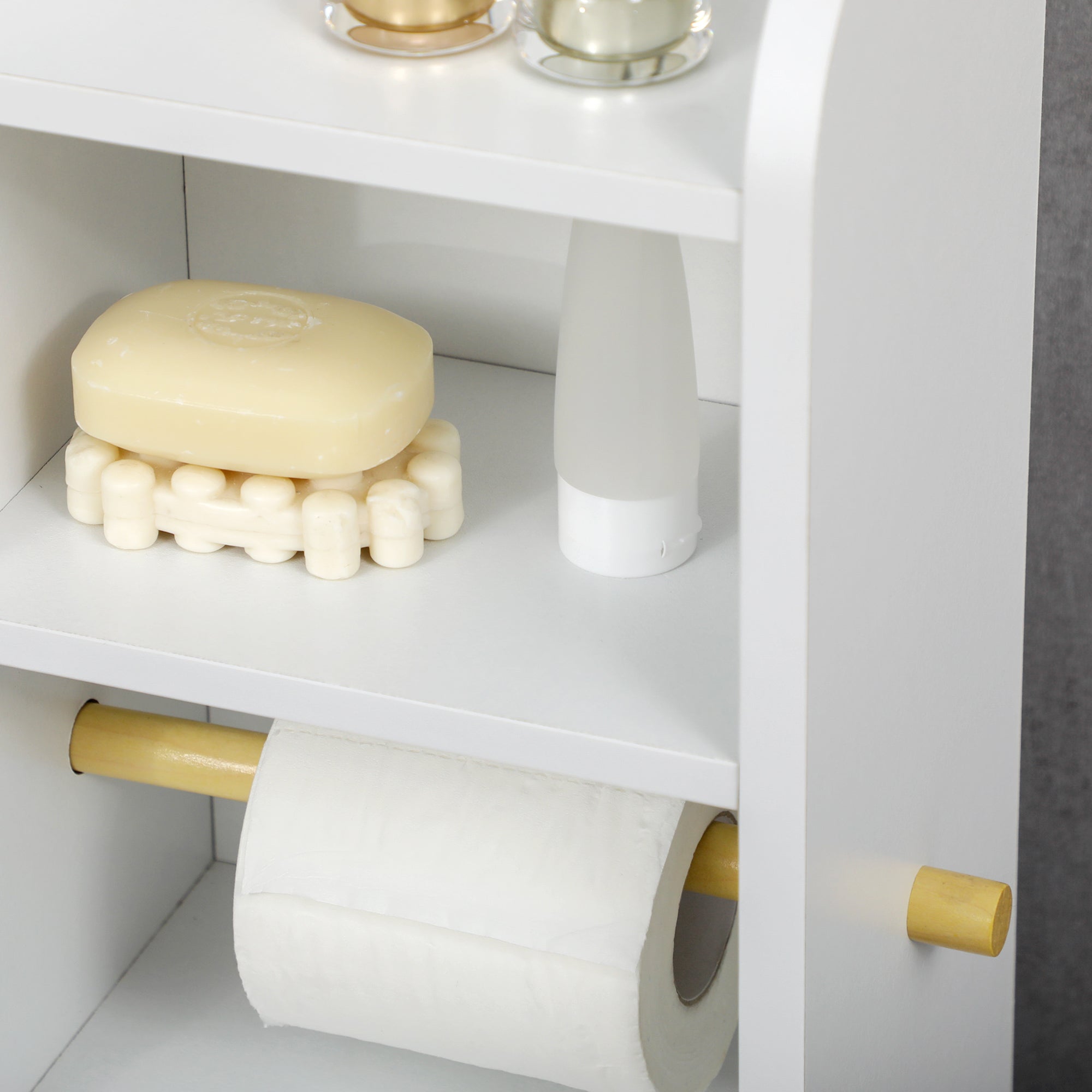 kleankin Multi-Storage Narrow Bathroom Cabinet - White