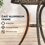 Outsunny 3 Pcs Aluminium Bistro Set Garden Furniture Dining Table Chairs Outdoor Seat Patio Seater Brown