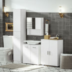 HOMCOM Tall Bathroom Storage Cabinet with Three-position Adjustable Shelves For Neutral Style, Hallway White
