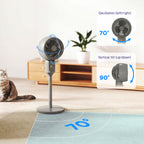 Air Circulator Fan Pedestal Cooling Fan with 3 Speed and Carry Handle, 9 Inch, Grey