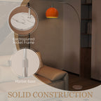 Floor Lamp for Living Room, Modern Standing Lamp with Shade & Foot Switch for Bedroom, Office, Orange