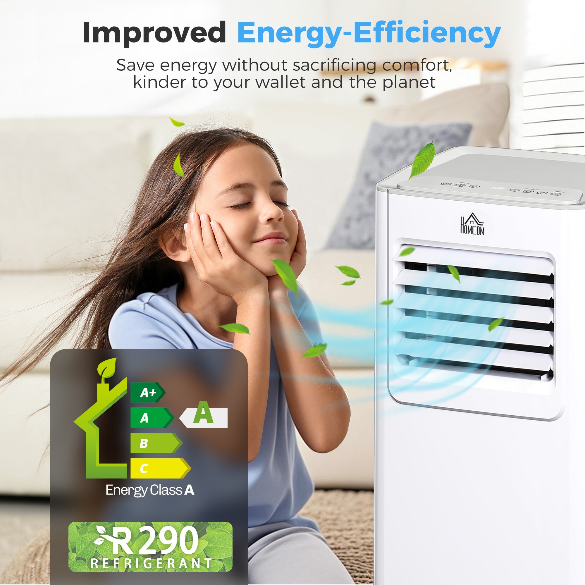 7000 BTU Air Conditioning Unit, 3-in-1 Portable Air Conditioner, Dehumidifier, Cooling Fan with 2 Speeds, 24H Timer, Remote Control, LED Display, Window Venting Kit, 15m²