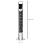 31 Inch Bladeless Oscillating Tower Fan with 70° Oscillation, Remote Control, 7.5H Timer, 3 Speed 3 Modes, Electric Floor Standing Cooling Fan for Home Bedroom Office, Silver