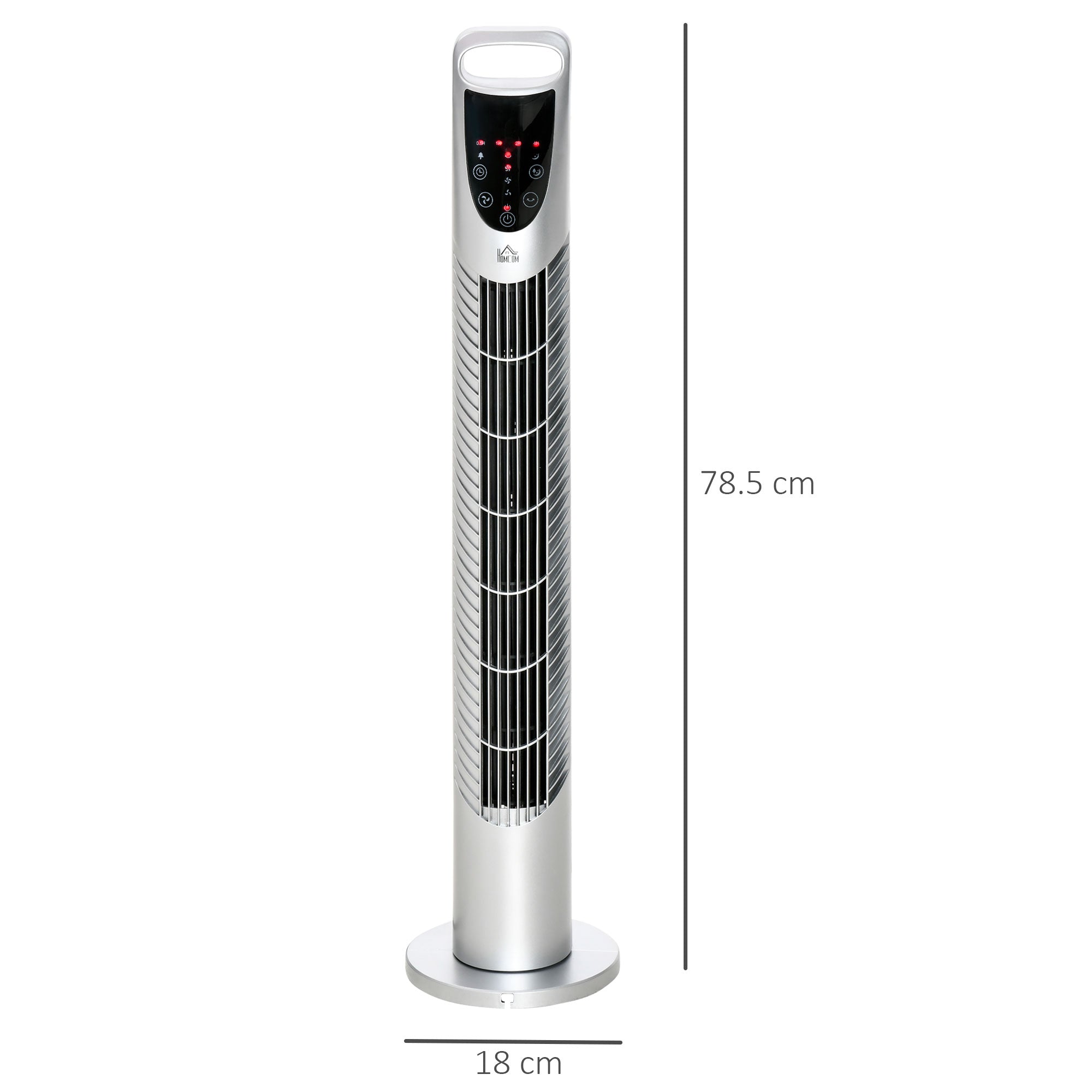 31 Inch Bladeless Oscillating Tower Fan with 70° Oscillation, Remote Control, 7.5H Timer, 3 Speed 3 Modes, Electric Floor Standing Cooling Fan for Home Bedroom Office, Silver