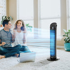Tower Fan for Bedroom, 30 inch, 6 m/s Powerful Velocity, Standing Floor Fan with 70° Oscillating and 3 Speeds for Home Office Indoor, Black