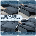 HOMCOM Corner Sofa Bed, L Shaped Sleeper Sectional Sofa with Reversible Storage Chaise, Blue