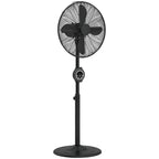 41 cm Metal Pedestal Fan with Oscillating, Adjustable Height Black