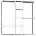 Portable Wardrobe, Open Clothes Wardrobe with 8 Shelves, 3 Hanging Rails, Light Grey