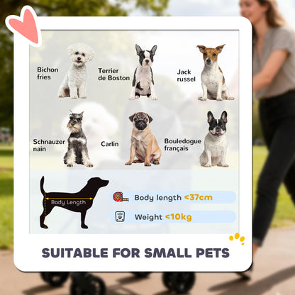 PawHut Pet Stroller, Foldable Dog Cat Stroller with Detachable Carrier, Wheels, Storage Basket, Secure Leash