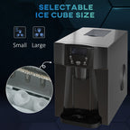 3L Ice Maker Machine and Water Dispenser, 12kg in 24H, 2 Sizes 9 Ice Cubes Ready in 6-10 Mins Ice Machine, Black