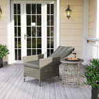 Outsunny 105°-150° Reclining Rattan Chair - Grey