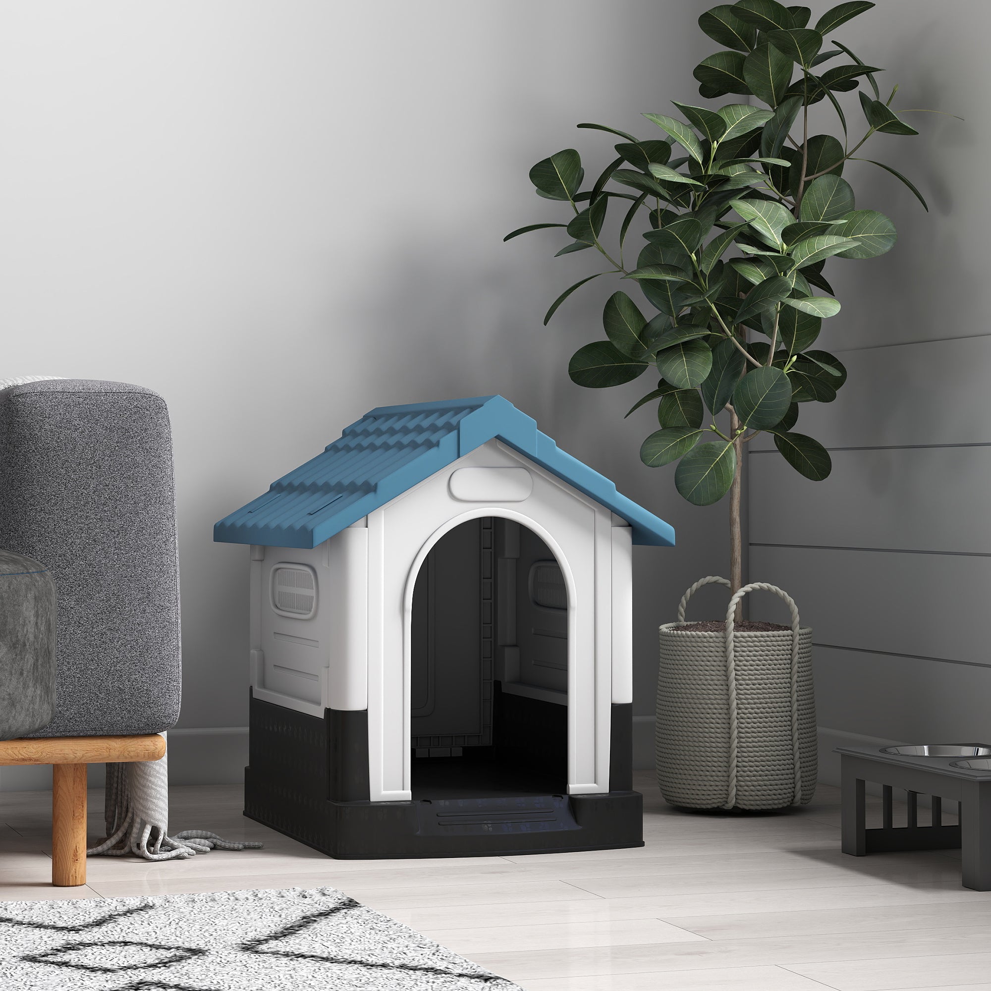 PawHut Outside Dog Kennel House, for Miniature Dogs, 64.5 x 57 x 66cm